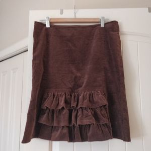 Pinwale Corduroy Ruffled Skirt, Size 12